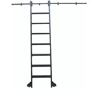 Kit di ferramenta per scaletta per Binario Rotondo Nero 200 cm 300 cm 400 cm 600 cm Kit di binari per Scale mobili per libreria Scorrevole con Ruote a rulli da Pavimento (Senza Sca