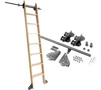 Kit di ferramenta retrattile per porta scorrevole da fienile, binario rotondo per casa, interni, biblioteca, sistema mobile con binario a scala