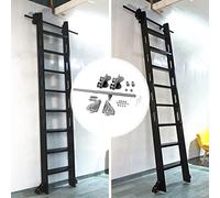 Kit di ferramenta retrattile per scala scorrevole, set completo di binari sospesi e guide di estensione (400 cm), ideale per progetti fai da te, facile installazione, qualità durevole