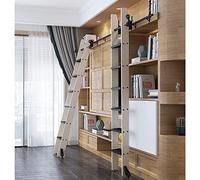 Kit di ferramenta scorrevole per casa e ufficio, libreria, design in acciaio per un facile accesso e stoccaggio, sistema retrattile a scala mobile