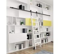 Kit di ferramenta scorrevole per porta da fienile, 200 cm, per biblioteca, loft e casa, sistema a scala mobile per un facile accesso e decorazione moderna