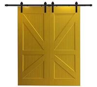 Kit di ferramenta scorrevole per porte doppie, durevole, facile installazione, ideale per la casa e l'ufficio