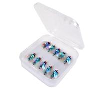 Kit di filatori per trota - Spinner per trote multicolore | Set di esche con mosca 10x, ganci realistici per zanzara in veleno di colla, mento a gambo corto
