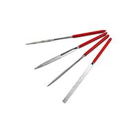Kit di File Metallici a Forma Piatta, 4 Pezzi Mini Set di Diamanti Artigianale Legno Raspa