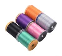 Kit di fili per la costruzione di mosche, nylon 140D, materiale non cerato per mosche secche bagnate, ninfa, per streamer e scud, forniture di filo elastico con design standard a bobina (6 pezzi)