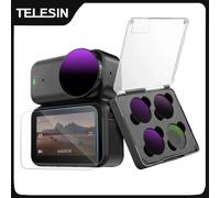 Kit di Filtri per Obiettivo TELESIN CPL ND8 ND16 ND32 UV Black Diffusion 1/4 con Sgancio Rapido per Accessori DJI OSMO Nano