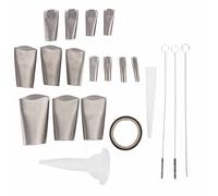 Kit di finitura per calafataggio 20 pezzi in acciaio inossidabile, dimensioni assortite, set di ugelli per calafataggio, per cucina, bagno, finestra, sigillante, strumento