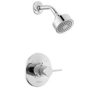 Kit di finitura per doccia cromata Delta Faucet Modern 14 Series con maniglia singola, rubinetto per doccia cromato con soffione doccia Touch-Cle