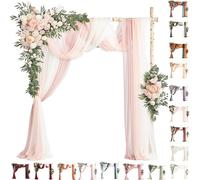 Kit Di Fiori Artificiali Per Arco Nuziale (Confezione Da 5 Pezzi), 2 Steli Di Fiori Con 3 Pezzi Di Tessuto Trasparente Drappeggiato, Festoni Floreali Per Decorazione Cerimonie, Feste E Compleanni(A)