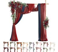 Kit Di Fiori Artificiali Per Arco Nuziale (Confezione Da 5 Pezzi), 2 Steli Di Fiori Con 3 Pezzi Di Tessuto Trasparente Drappeggiato, Festoni Floreali Per Decorazione Cerimonie, Feste E Compleanni(M)