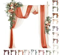 Kit Di Fiori Artificiali Per Arco Nuziale (Confezione Da 5 Pezzi), 2 Steli Di Fiori Con 3 Pezzi Di Tessuto Trasparente Drappeggiato, Festoni Floreali Per Decorazione Cerimonie, Feste E Compleanni(C)