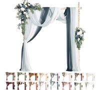 Kit Di Fiori Artificiali Per Arco Nuziale (Confezione Da 5 Pezzi), 2 Steli Di Fiori Con 3 Pezzi Di Tessuto Trasparente Drappeggiato, Festoni Floreali Per Decorazione Cerimonie, Feste E Compleanni(D)