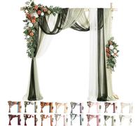 Kit Di Fiori Artificiali Per Arco Nuziale (Confezione Da 5 Pezzi), 2 Steli Di Fiori Con 3 Pezzi Di Tessuto Trasparente Drappeggiato, Festoni Floreali Per Decorazione Cerimonie, Feste E Compleanni(H)