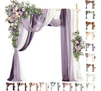 Kit Di Fiori Artificiali Per Arco Nuziale (Confezione Da 5 Pezzi), 2 Steli Di Fiori Con 3 Pezzi Di Tessuto Trasparente Drappeggiato, Festoni Floreali Per Decorazione Cerimonie, Feste E Compleanni(K)