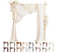 Kit Di Fiori Artificiali Per Arco Nuziale (Confezione Da 5 Pezzi), 2 Steli Di Fiori Con 3 Pezzi Di Tessuto Trasparente Drappeggiato, Festoni Floreali Per Decorazione Cerimonie, Feste E Compleanni(R)