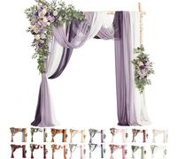 Kit Di Fiori Artificiali Per Arco Nuziale (Confezione Da 5 Pezzi), 2 Steli Di Fiori Con 3 Pezzi Di Tessuto Trasparente Drappeggiato, Festoni Floreali Per Decorazione Cerimonie, Feste E Compleanni(K)