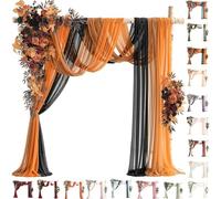 Kit Di Fiori Artificiali Per Arco Nuziale (Confezione Da 5 Pezzi), 2 Steli Di Fiori Con 3 Pezzi Di Tessuto Trasparente Drappeggiato, Festoni Floreali Per Decorazione Cerimonie, Feste E Compleanni(I)