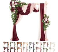 Kit Di Fiori Artificiali Per Arco Nuziale (Confezione Da 5 Pezzi), 2 Steli Di Fiori Con 3 Pezzi Di Tessuto Trasparente Drappeggiato, Festoni Floreali Per Decorazione Cerimonie, Feste E Compleanni(B)