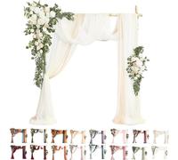 Kit Di Fiori Artificiali Per Arco Nuziale (Confezione Da 5 Pezzi), 2 Steli Di Fiori Con 3 Pezzi Di Tessuto Trasparente Drappeggiato, Festoni Floreali Per Decorazione Cerimonie, Feste E Compleanni(S)