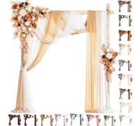 Kit Di Fiori Artificiali Per Arco Nuziale (Confezione Da 5 Pezzi), 2 Steli Di Fiori Con 3 Pezzi Di Tessuto Trasparente Drappeggiato, Festoni Floreali Per Decorazione Cerimonie, Feste E Compleanni(J)