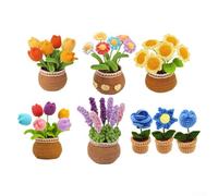 Kit di fiori creativi all'uncinetto per principianti con istruzioni video e materiali essenziali per progetti fai da te (tulipani)