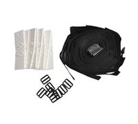 Kit di fissaggio a bobina per coperta solare con 8 clip e cinghie in nylon, adatto per coperture da 3 m a 7,3 m di larghezza e 8 mm a 16 mm di spessore, hardware nero per sistemi a rulli esistenti