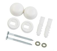 Kit di fissaggio angolare a pavimento per il montaggio del WC con tutte le viti e i coperchi necessari per un posizionamento solido su superfici dure