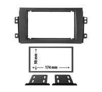 SUZUKI SX4 dal 2005 - PHONOCAR 03624 CORNICE AUTORADIO 2 DIN C/ STAFFE-NERO