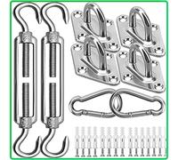 Kit di Fissaggio M6 per Tenda Parasole a Vela, Kit di Accessori Hardware in Acciaio Inox 304 per Tenda da Giardino Triangolare e Quadrata