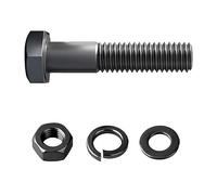 Kit di fissaggio metrico in acciaio legato, Bullone a testa esagonale classe 12.9, Dado, Rondella, Con trattamento a ossido Nero (Parzialmente filettato, M24 x 200mm, 1 set)