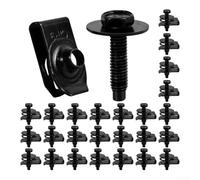 Kit di fissaggio per carrozzeria auto, 50 pezzi, clip a U e bulloni a testa esagonale, fosfato nero, resistente alla ruggine, pannello per paraurti, griglie, finiture per portiere, dimensioni 15,2 x