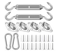 Kit di Fissaggio per Ombreggiante M5,Hardware in Acciaio Inox Ganci per Teli Ombreggiante,Ganci per Tende da Esterno Accessori per Vele Ombreggianti Triangolari e Quadrate Fissaggio a Vela