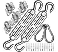 Kit di fissaggio per vela parasole M6, kit di fissaggio per tende da sole in acciaio inox 304, per triangolo da giardino e quadrato, kit accessori hardware (M6+)