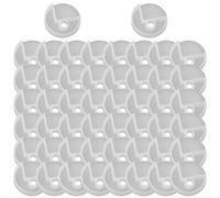Kit di fissaggio specchio angolare clip in plastica a 90 gradi (A 50 pezzi) | Robusta struttura in plastica, colore bianco, include viti, facile da installare con trapano, tiene il vetro sicuro