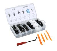 Kit di fissaggio universale con clip in plastica da 100 pezzi, assortimento + strumento