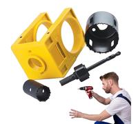 Kit di foratura per foro porta, kit di installazione serratura per porta | Kit di foratura per pulsante, set di seghe a campana | Utensili manuali in acciaio al carbonio con modello di guida,