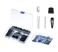 Kit di forcine per capelli laterali, tra cui forcina in ferro e fasce elastiche per capelli, per donne, vari stili di capelli, strumento per intrecciare con scatola