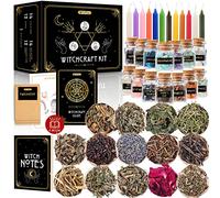 Kit di Forniture per Altare Strega, 54 Pezzi - Candele, Barattoli, Erbe per Incantesimi - Scatola per Kit Strega Principianti