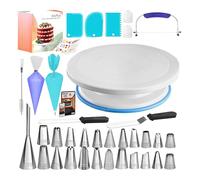Kit di forniture per decorazione di torte,Kit di decorazione della torta, Forniture per decorazioni per torte con piatto rotante per torte - Forniture per la cottura Strumenti re
