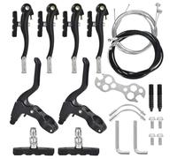 Kit di Freni Bici, Set di Freni per Bicicletta con Coppie di Freni, Cavi Freno Anteriori e Posteriori, Leve Freno, Set V- Brake, Accessori Montaggio Completi per Mountain Bike e Bici da Strada (Nero)