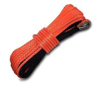 Kit di fune sintetica for verricello for auto da 6 mm x 15 m, fune di traino for carichi pesanti da 7700 libbre for fuoristrada ATV UTV Leggero e resistente all'abrasione(Orange)