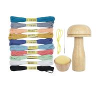 Kit Di Funghi Da Rammendo - Set Di Funghi Da Rammendo In Legno | Filo Da Cucito Facile Da Usare Per Lana Da Cucito Fai Da Te | Aghi Darner Per Uncinetto Con Filato Cinturino Elastico | Funghii Darner