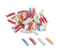 Kit di fusibili classici per auto a siluro, 50 pezzi, 50 pezzi classici | Per design a forma di siluro, si adatta alle auto classiche europee, previene il sovraccarico, set da 50 pezzi