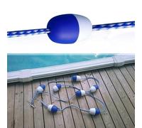 Kit di galleggianti di sicurezza per piscina, 5 m, con 11 palline boa, per piscina, corda divisoria per piscina, corda galleggiante in PVC blu, per vie navigabili interne, accessori per piscina (5 m)