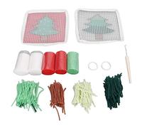 Kit di ganci a chiavistello per bambini, kit di tappeti con guscio con un simbolo di albero di Natale carino morbido comodo tappeti per filo all'uncinetto fai -da -te fai -da -te