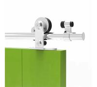 Kit di ganci for rulli for porte scorrevoli in legno for fienili in acciaio inossidabile argentato da 2 pezzi con accessori (senza rotaia/senza porte),Struttura Pesante(B T Shape)