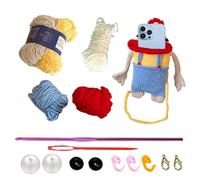 Kit di ganci per telefono | Set di maglieria fatto a mano con istruzioni, strumento gancio per principianti, kit creativo per imparare e creare accessori unici