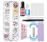 Kit di gemme per denti fai da te, 204 decorazioni per denti in cristallo per donne, gioielli con diamanti per denti scintillanti, kit iniziale per la decorazione dei denti
