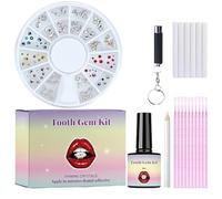 Kit di gemme per denti fai da te, eleganti gemme rimovibili per i denti da donna, gioielli con diamanti brillanti, decorazione dentale alla moda, alla moda e di lunga durata, perfetto per feste e