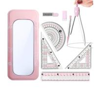 Kit Di Geometria | Kit Compasso E Righello Per Scuola | Strumenti Di Misura E Disegno Per Arte Ingegneria | Set Creativo Per Studenti Di College E Aula Scolastica